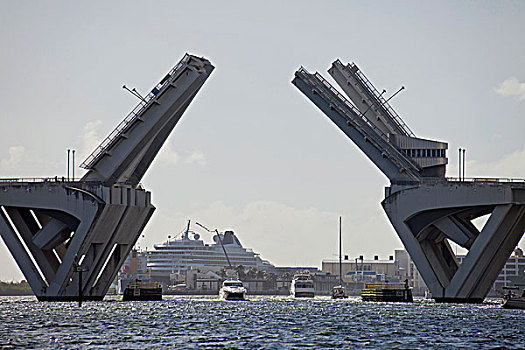 开合桥,港口,劳德戴尔县,佛罗里达,美国