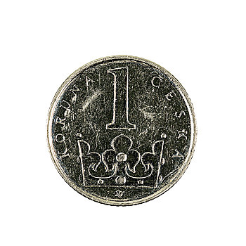 捷克,硬币,白色背景,背景