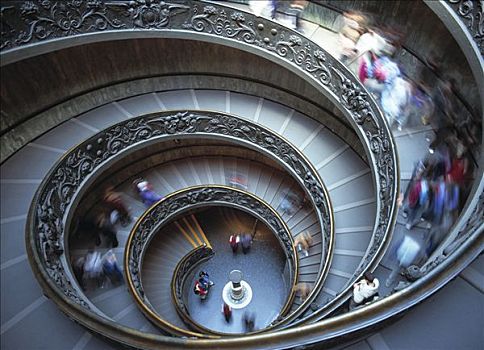 楼梯,一对,螺旋,梵蒂冈城,罗马,意大利,欧洲