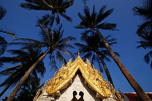 蓝天下的泰国风情建筑