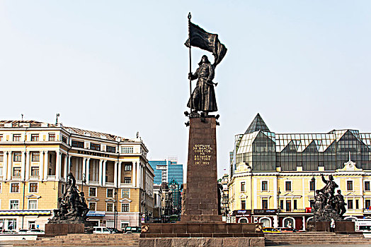中心,广场,符拉迪沃斯托克,俄罗斯