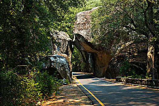 美国,加利福尼亚,优胜美地国家公园,门口,道路,拱形,石头,入口,公园,大幅,尺寸