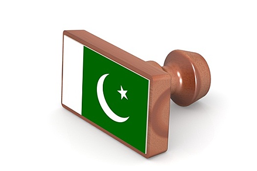 木质,图章,巴基斯坦,旗帜