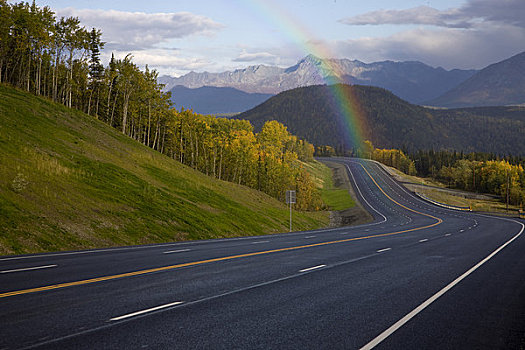 彩虹,上方,马塔努损卡河谷,秋天,阿拉斯加