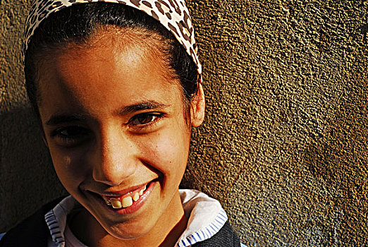 algeria,algiers,close-up,portrait,of,a,smiling,happy,girl,wearing,headscarf