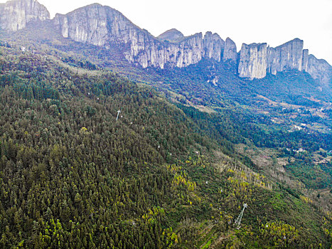 航拍湖北恩施大峡谷云龙地缝景区