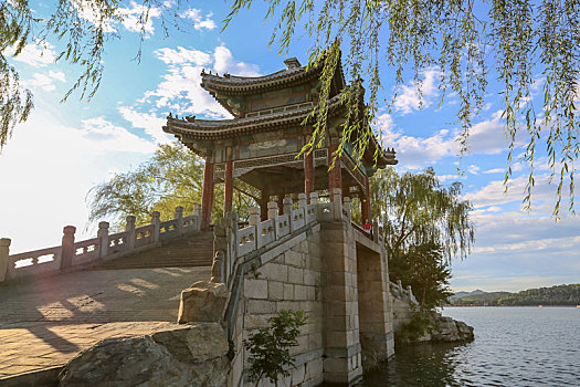 北京皇家园林颐和园西堤六桥练桥