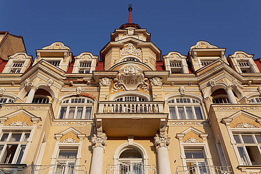 酒店,历史建筑,卡罗维瓦里,区域,波希米亚,捷克共和国,欧洲