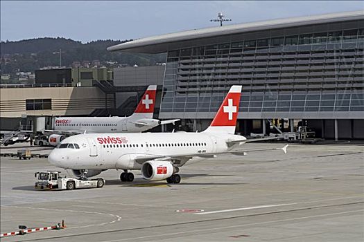 瑞士航空公司,飞机,苏黎世,机场,瑞士,欧洲