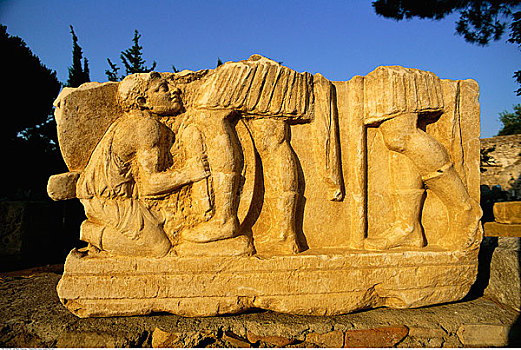 碎片,雕刻,浮雕,遗址,庙宇,阿波罗,雅典娜,土耳其