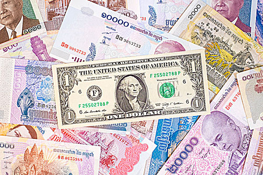 柬埔寨,货币,美国,一美元,多样