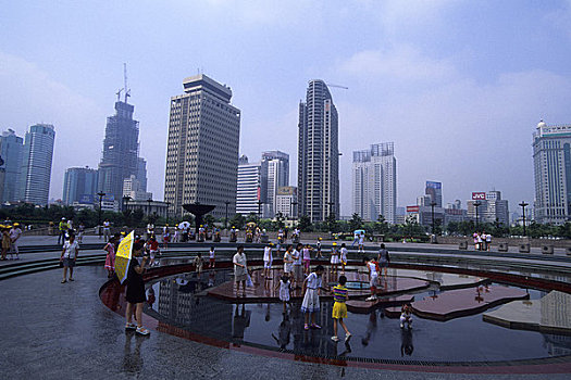 中国,上海,靠近,上海博物馆,公园