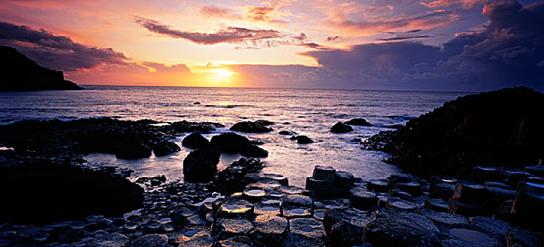 石头,海滩,堤道,安特里姆郡,北爱尔兰
