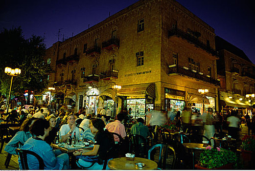 人,吃饭,餐馆,耶路撒冷,以色列