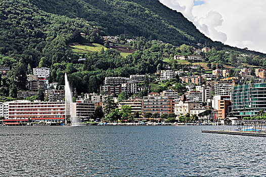湖,卢加诺,提契诺河,瑞士,欧洲