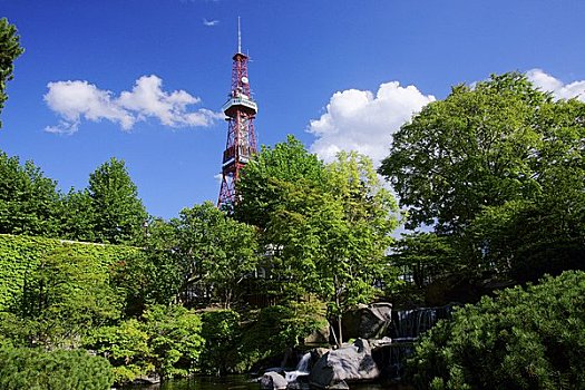 电视塔,花园,正面,札幌