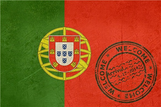 欢迎,葡萄牙,旗帜,护照