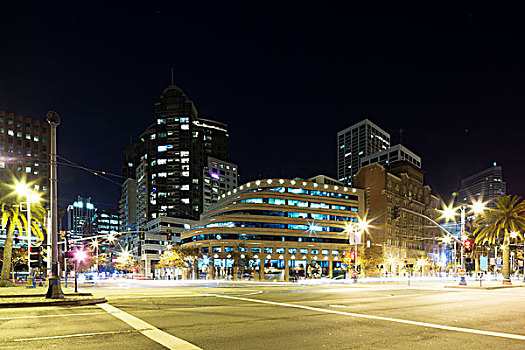 城市道路,城市,旧金山,夜晚