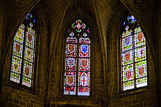彩色玻璃窗,小教堂,巴塞罗那,西班牙,2007年