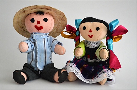 传统,墨西哥人,种族,手工制作,娃娃