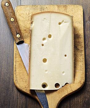 块,奶酪,刀,案板