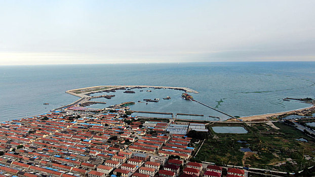 山东省日照市,夏日海边风景如画,私家车挤爆民宿旅游村停车场