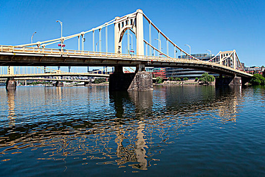 桥,立交桥,河,匹兹堡
