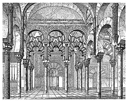 历史,罗马天主教,大教堂,摩尔风格,西班牙,19世纪