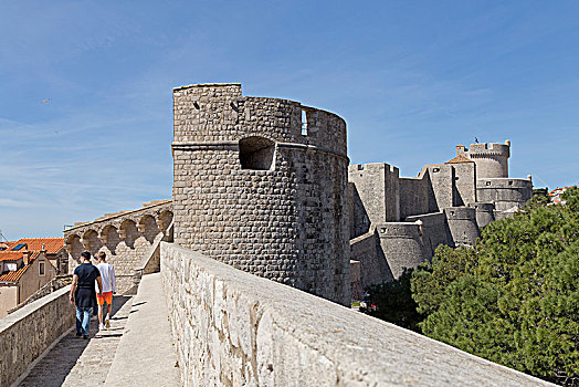 堡垒,城墙,老城,杜布罗夫尼克,克罗地亚,欧洲