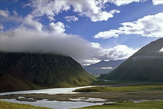 风景,河谷,北极,阿拉斯加,北极国家野生动物保护区