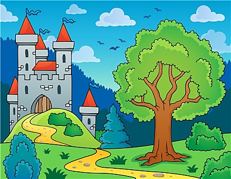 城堡,树,图像