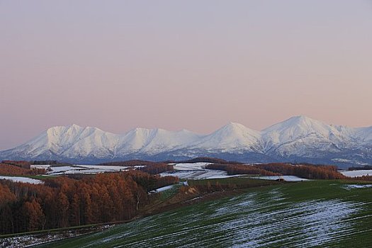 十胜岳山,晚霞