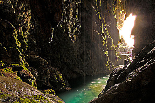 河,洞穴,室内,单星体,萨拉戈萨省,阿拉贡,西班牙,欧洲