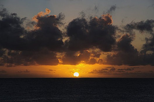 日落,上方,库克群岛,南太平洋