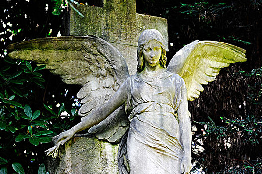 历史,雕塑,天使,墓地,汉堡市,德国,欧洲