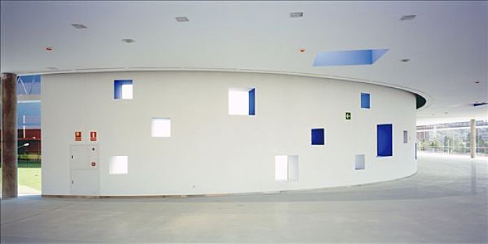 展示,中心,蓝色,窗户,白色背景,墙壁
