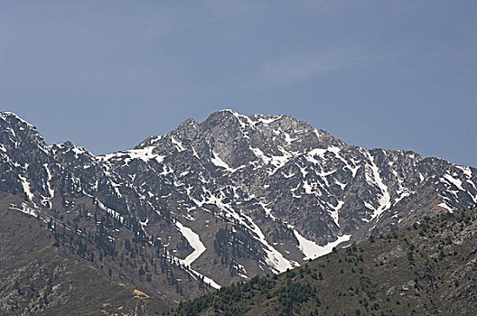 全景,积雪,山峦,查谟-克什米尔邦,印度