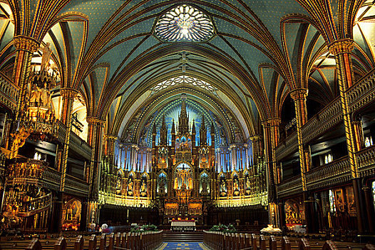 加拿大,魁北克,蒙特利尔,圣母院,大教堂