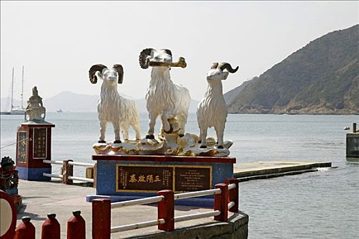雕塑,象征,中国,公园,浅水湾,海滨胜地,香港,亚洲