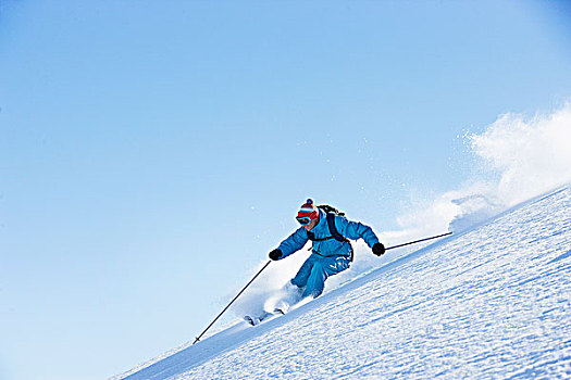 男性,滑雪,下坡