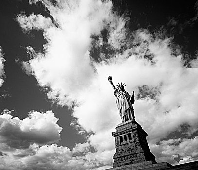 自由女神像,云,纽约,美国