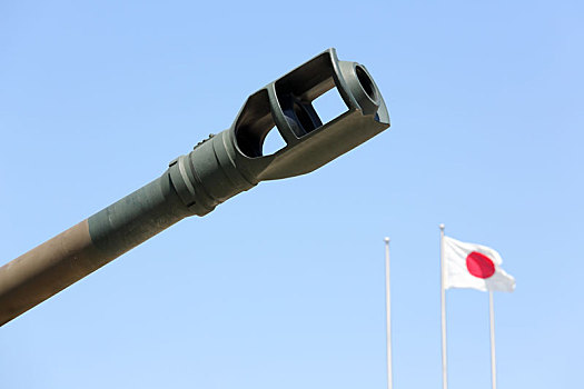 日本,军事,大炮,旗帜,蓝天