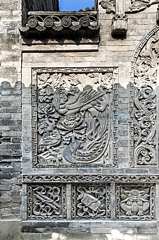 影壁墙砖雕石雕,中国山西省晋城市陈廷敬故居皇城相府古建筑