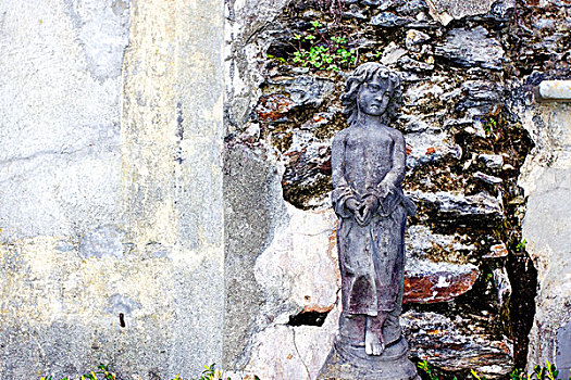 雕塑,老,墓地,马焦雷湖,提契诺河,瑞士,欧洲