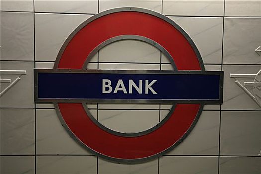 标识,银行,地铁站,伦敦,英格兰,英国,欧洲
