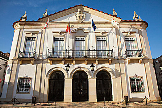 正面,建筑,旗帜,排列,露台,法若,阿尔加维,葡萄牙