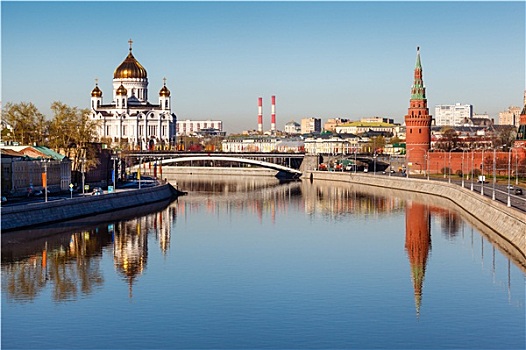 风景,克里姆林宫,大教堂,耶稣,莫斯科