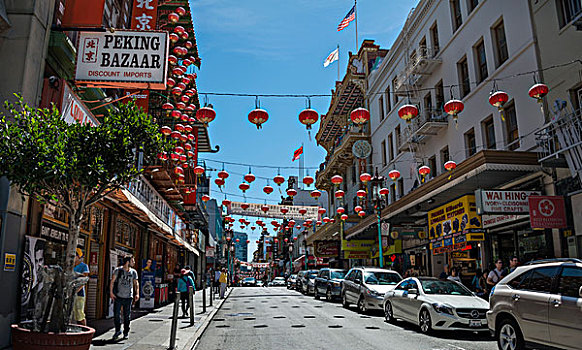 街景,道路,唐人街,旧金山,加利福尼亚,美国,北美