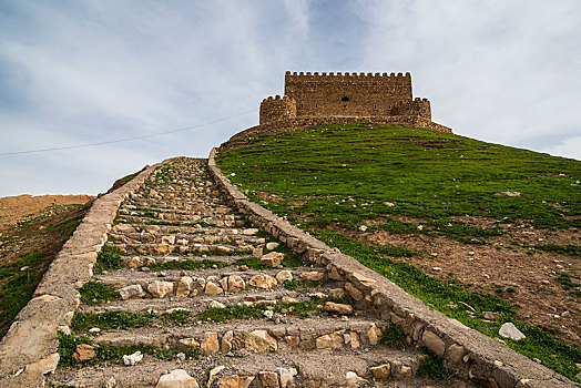台阶,向上,城堡,埃尔比勒,省,伊拉克,库尔德斯坦,亚洲