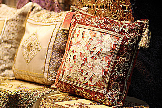 叙利亚大马士革阿拉伯市场-阿拉伯刺绣
